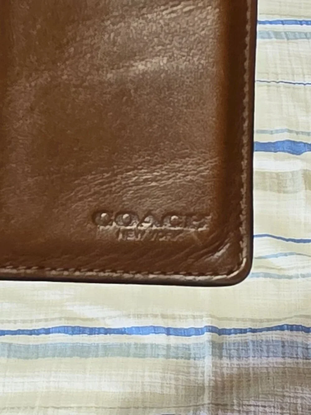 COACH 2244 Heritage Sport Calf Leather Bifold Card Case Wallet Brown Vintage Loo